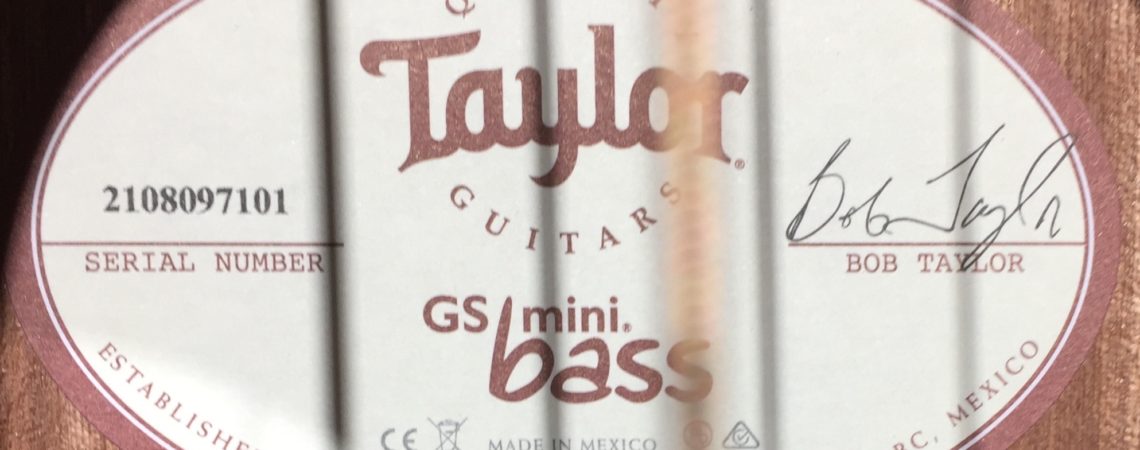 Taylor GS Mini e bass label