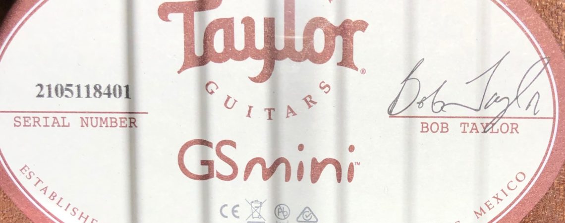 Taylor Guitars GS Mini-e Walnut label