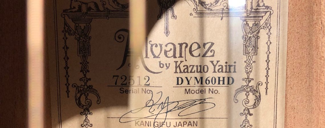 Alvarez Yairi DYM60HD label